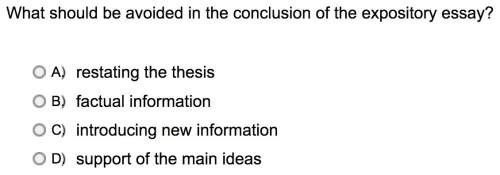What should be avoided in the conclusion of the expository essay?