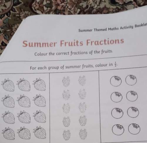 For each group of summer fruits, colour in 1/2 need to be done !