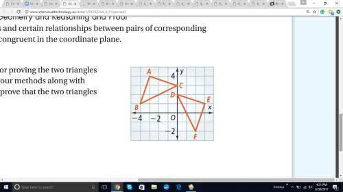 What are two methods for proving the two triangles congruent? use one of your methods along w