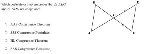 Which postulate or theorem proves that △abc and △edc are congruent?