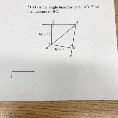 Ab is the angle bisector of &lt; cad. find the measure of bc.