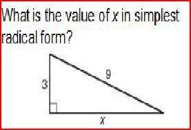 What is the value of x in simplest radical form?