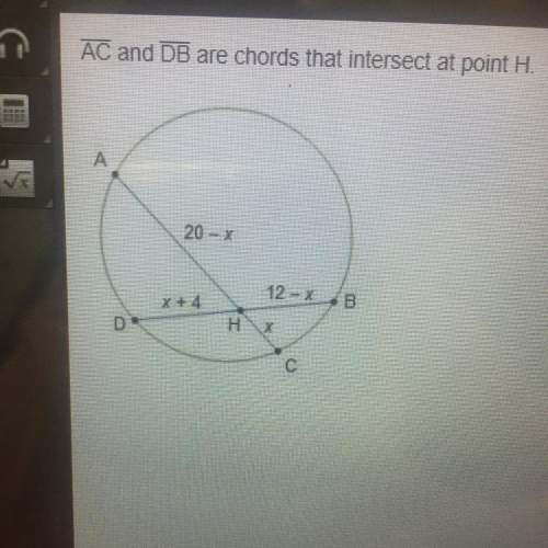 Ac and db are chords that intersect at point h.  what is the length of the line segment