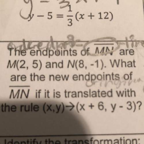 The end pints of mn(line above mn) are m(2,5) and n(8,-1). what are the new endpoints of mn if it is