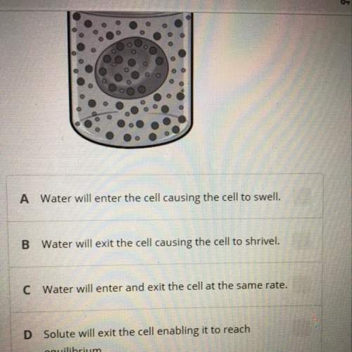 A. water will enter the cell causing the cell to swell. b. water will exit the cell causing th