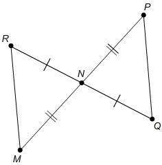 Which postulate or theorem proves that △rnm and △qnp are congruent?  sss congruence post
