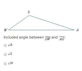 Included angle between and : ∠a ∠s ∠w