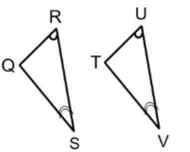 Which of the following statements is needed in order to prove these triangles are congruent by aas?