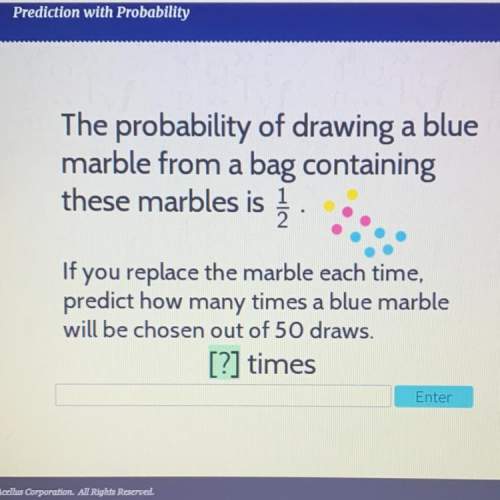 the probability of drawing a blue marble from a bag containing these marbles is 1