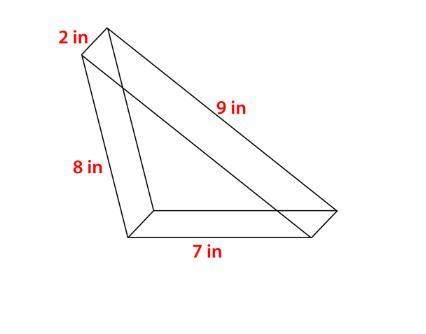 what is the surface area of the triangular prism?  a) 96 in2  b) 104 in2