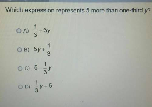 Which expression represents 5 more than one-third y