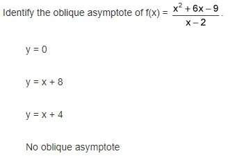 Identify the oblique asymptote of f(x) =