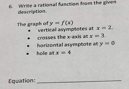Will fan and medal and choose best answer! write a rational function based on the given description
