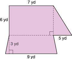 Find the area of the composite figure. atraingle =  7.5 yd2 21 yd2