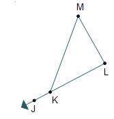 Which statement regarding the diagram is true?  group of answer choices m∠km