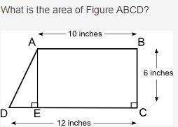 What is the area of figure abcd?  a trapezoid abcd is drawn with length of parallel side