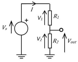 What is the voltage, v2, in units of volts, across resistor r2 in the circuit shown below where vs =
