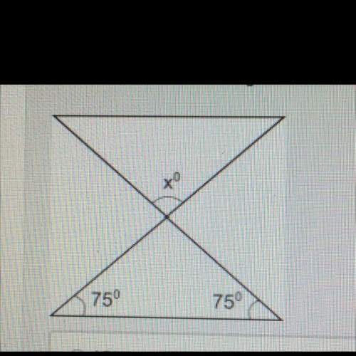 Find the measure of angle x in the figure below 15 25 30 60