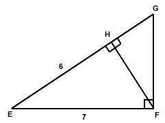 Fh is the altitude to the hypotenuse eg. what is the length of fh? triangle