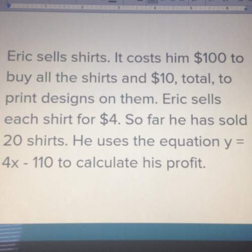 What is the constant in eric's equation?  a. 4 b. -10 c. 20 d. -110 pl