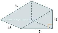 Aright triangular prism is shown what is the volume of the prism?  a 900  b 1020