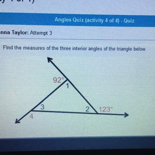 Quick find the measures of the three interior angles of the triangle below  1- 92 123 215