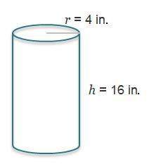 Which equation can be used to find the surface area of the cylinder?