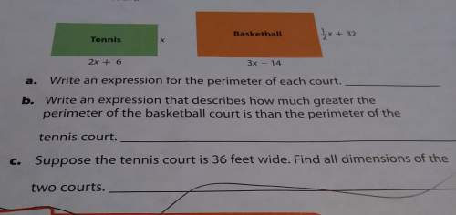 The figures shows the show the dimension of a tennis court and a basketball court given in term of t