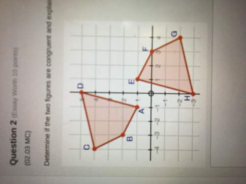 Determine if the two figures are congruent and explain your answer. !