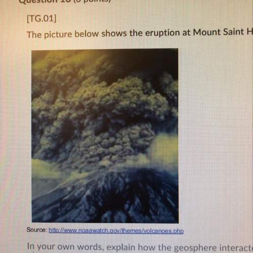 The picture below shows the eruption at mount saint helens washington. n your own words, explain how