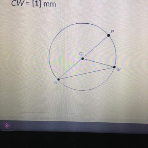 In circle c, np = 14.44 mm. what is the length of cw?