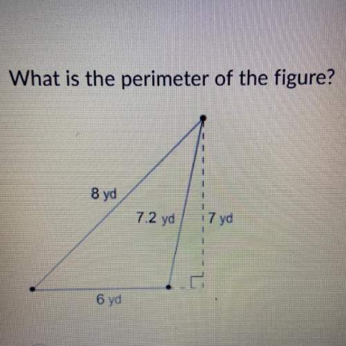 What is the perimeter of the figure?  a.) 21.2 yd^2 b.) 21.0 yd^2 c.) 21.2 y