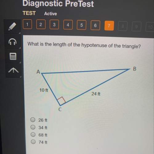 What is the length of the hypotenuse of the triangle