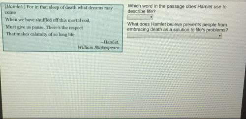 Which word in the passage does hamlet use to describe life?  “sleep” “pause”