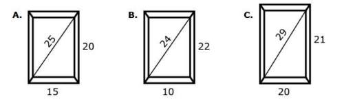Three picture frames were measured in inches and the results are shown below, without rounding. dete