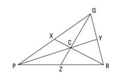 15. in triangle ∆pqr, c is the centroid. a. if px = 25, find pqb. if c
