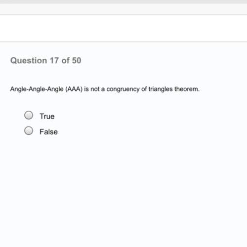 Angle-angle-angle is not a congruency of triangles theorem. true or false?