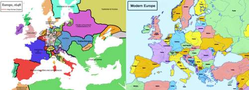 How does the map of modern europe differ from the map of europe in the 17th century?  a)