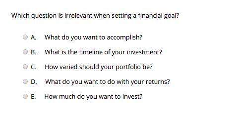 Which question is irrelevant when setting a financial goal?