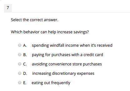 Which behavior can increase savings?