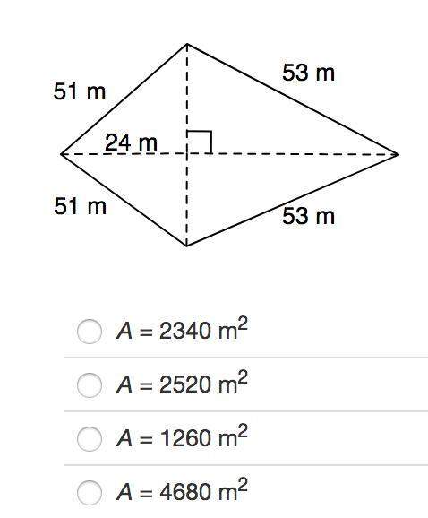 Identify the area of the kite. asap