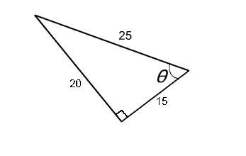 What is tan θ for the given triangle?