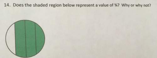 Can someone me with this question! does the shaded region below represent a value of 3/4 why or why