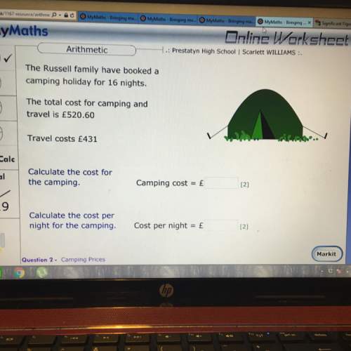 Calculate the cost for camping and the cost per night