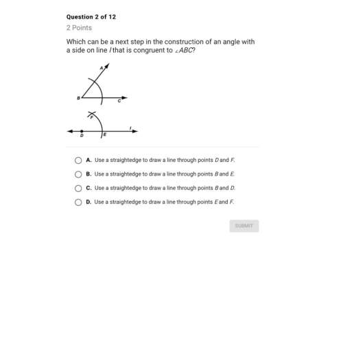 Which can be a next step in the construction of an angle with a side on line l that is congruent to
