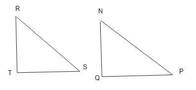 If triangle rst is congruent to triangle npq which of the following is true  angle r is
