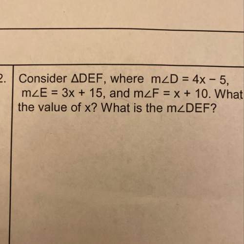 Solve for the value of x and the angle def