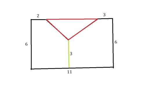 What is the area of the triangle in the rectangle?