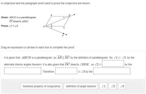 Aconjecture and the paragraph proof used to prove the conjecture are shown. drag and exp