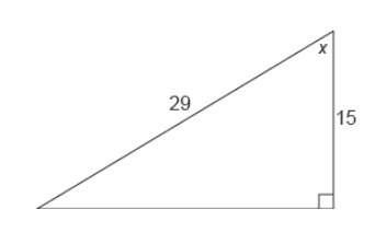 What is the value of x in this triangle?  enter your answer as a decimal in the box. rou